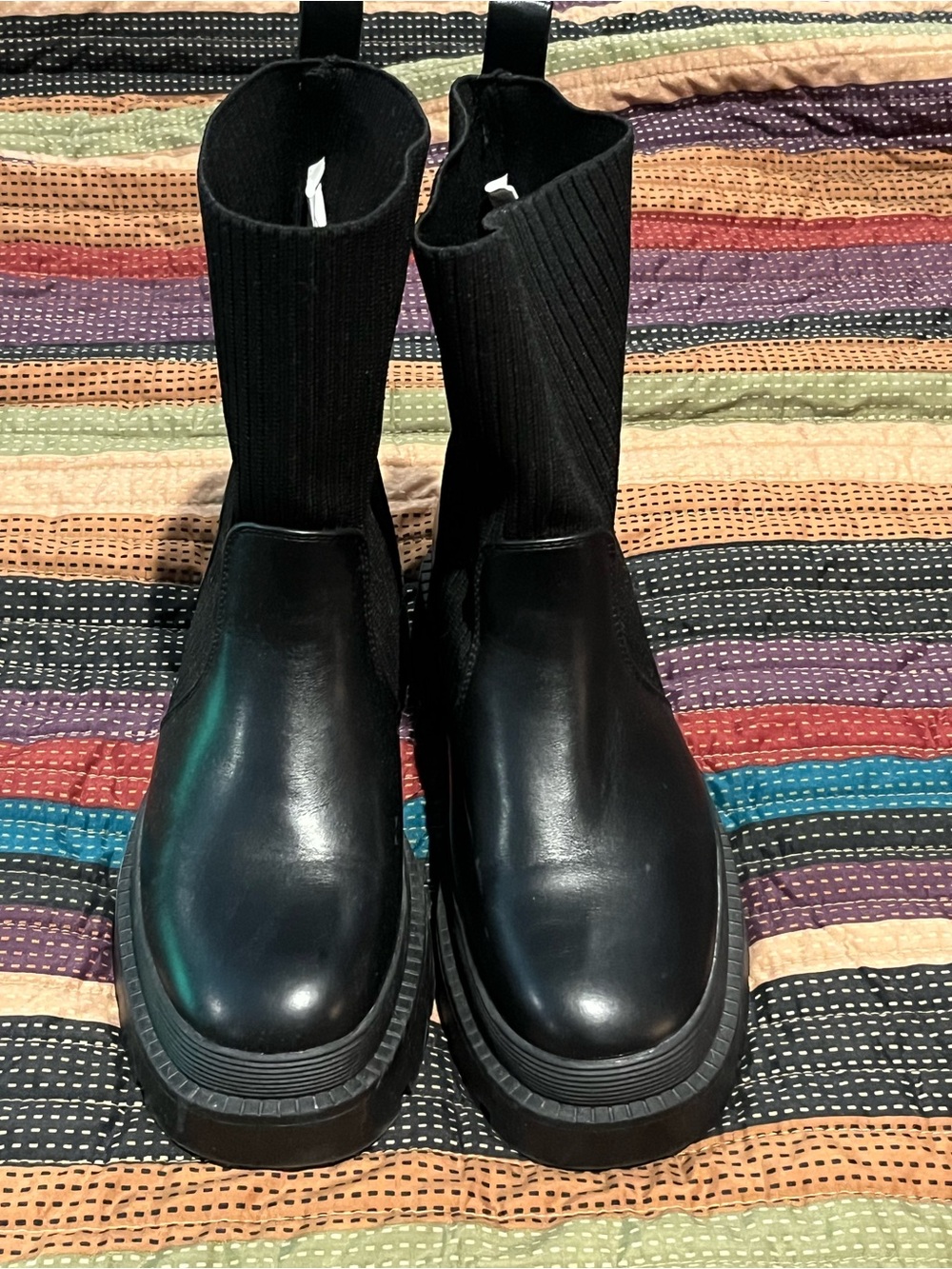 Dream Pairs Black Women's Platform Chelsea Boots 8